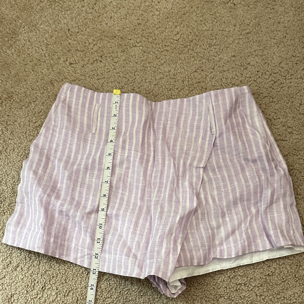 NWOT- Pastel Purple Striped High Waist Women's Shorts